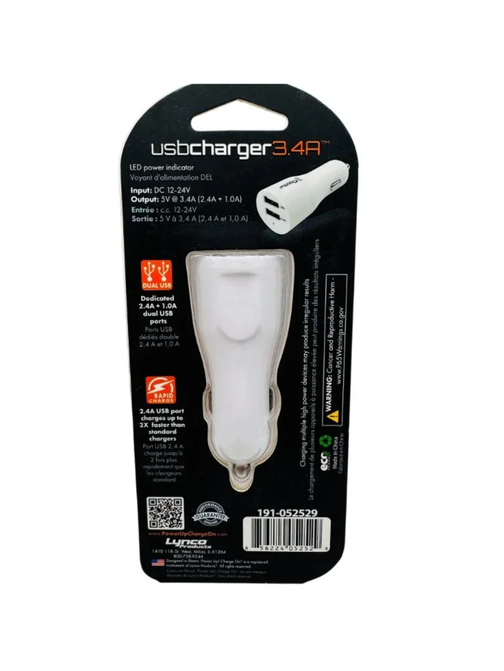 USB Car Charger 3.4A Dual Port Rapid Charge For Tablets & Smartphones